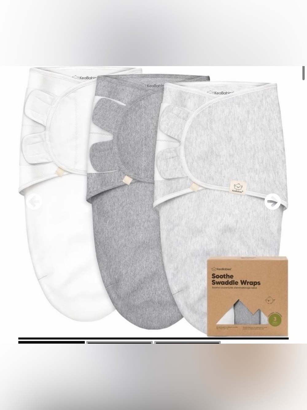 KeaBabies 3-Pack Organic Baby Swaddles for Newborns, Infant (Cloud, 0-3M)